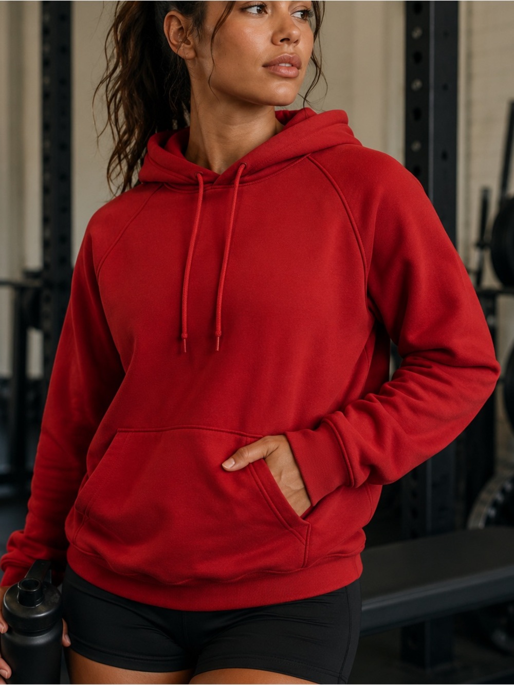 Athleta Women's Retroplush Revive Hooded Pullover Sweatshirt Clover Berry